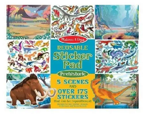 Melissa&Doug Prehistoric Daudzreiz līmējamo uzlīmju kolekcija un albums