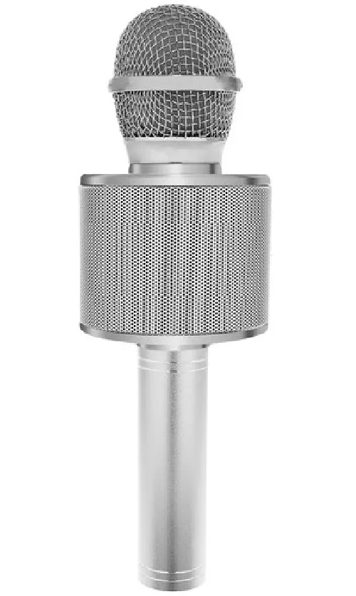 Mikrofons KARAOKE ar skaļruni silver 22188