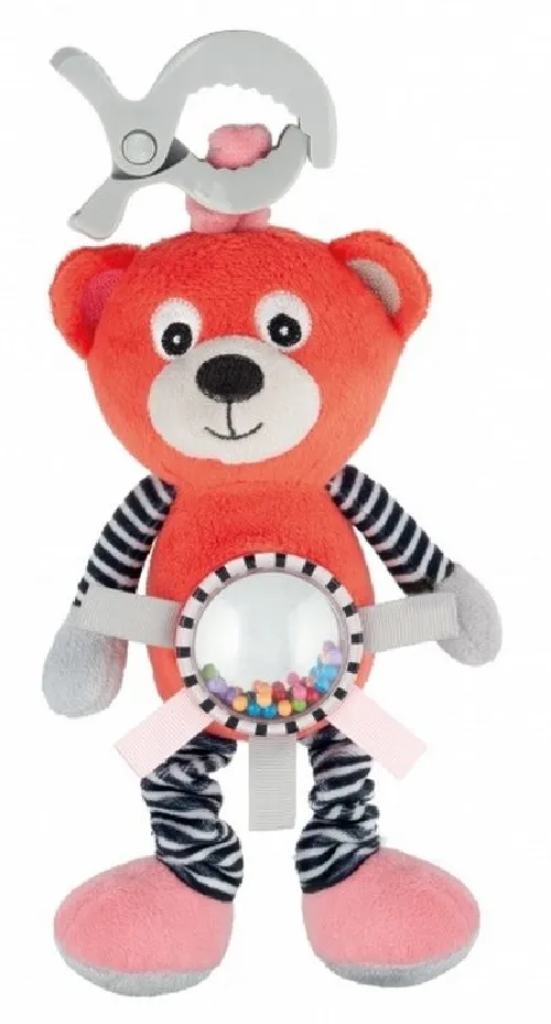 Mīkstā rotaļlieta ar vibrāciju un grabuli Canpol BEAR coral 68/062