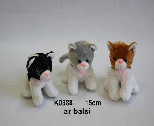 Mīkstā rotaļļieta kaķis ar balsi (ņaud) 15 cm SUN DAY K0888
