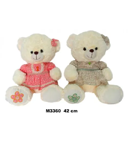 Mīkstā rotaļļieta Lācis kleitiņā 42 cm SUN DAY M3360