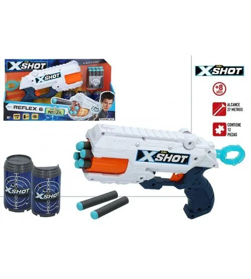 Pistole ar porol. šautriņām līdz 27 m X-Shot Reflex-6 ZURU 8 g+ CB44768