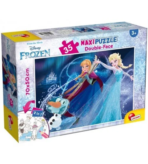 Puzlis divpusējais ar zīmējumu Supermaxi 35 el. Frozen 70x50 cm 3+  LI66711