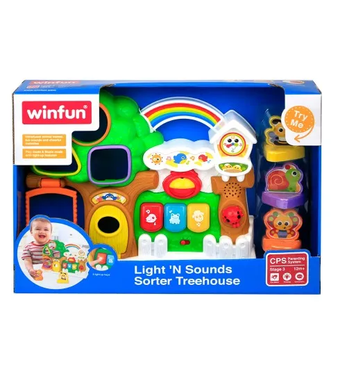 Sorteris Attīstoša māja (spāņu val.) WINFUN Lights 'N Sounds Sorter Treehouse CB46317