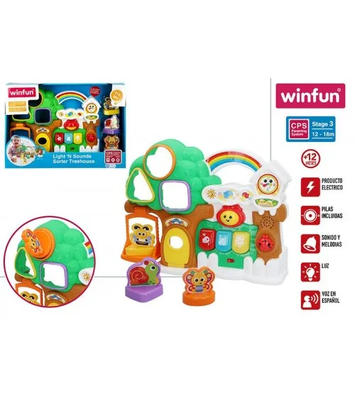 Sorteris Attīstoša māja (spāņu val.) WINFUN Lights 'N Sounds Sorter Treehouse CB46317