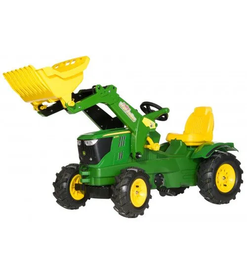 Traktors ar pedāļiem un kausu (piep.riteņ) Rolly Toys rollyFarmtrac John Deere 6210R (3 - 8 gadiem ) 611102