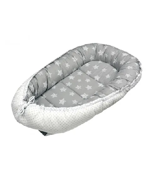 Zīdaiņa ligzdiņa - Kokons Ankras STARS-DOTS grey/white