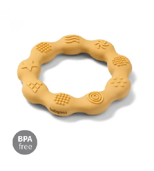 Zobu graužamais elastīgs RING BabyOno 825/01 yellow