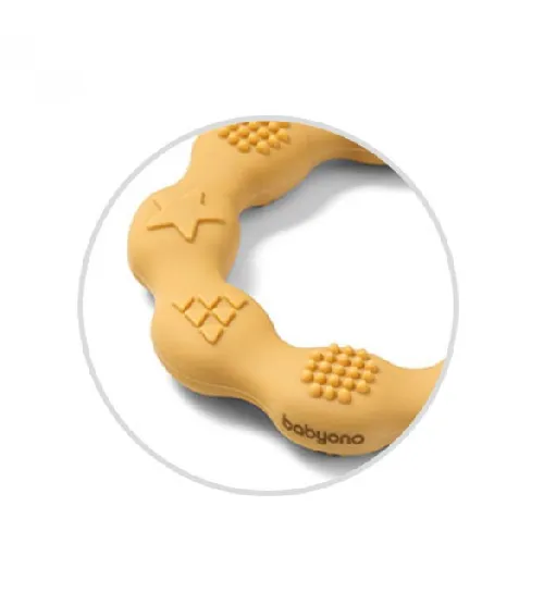 Zobu graužamais elastīgs RING BabyOno 825/01 yellow