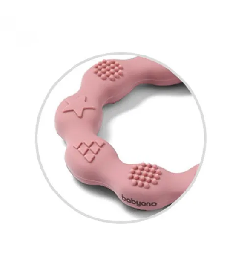 Zobu graužamais elastīgs RING BabyOno 825/02 pink