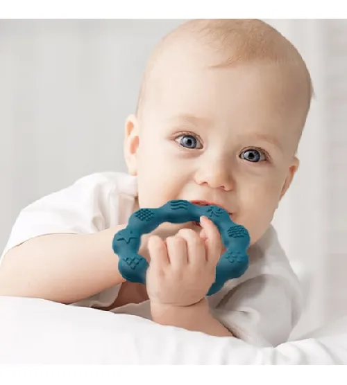Zobu graužamais elastīgs RING BabyOno 825/03 blue