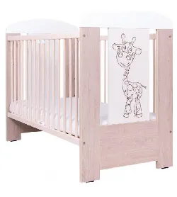 Детская кроватка с опускающейся боковиной Drewex GIRAFFE (Žyrafka) oak santana