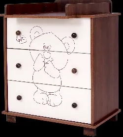 Kumode ar pārtinamo galdiņu Drewex LITTLE BEAR and BUTTERFLY (Maly Miš i Motylek) nut