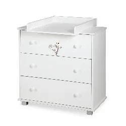 Kumode ar pārtinamo galdiņu KLUPS Safari Giraffe balta