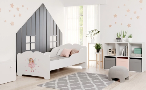 ANNA children's bed with mattress 160x80 Girl with wings