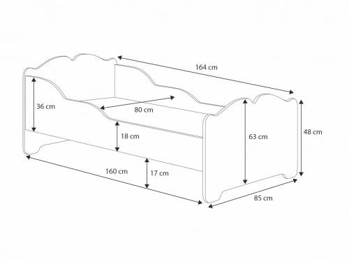 ANNA children's bed with mattress 160x80 Girl with wings