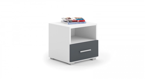 Прикроватная тумбочка EMI grey - handle aluminium