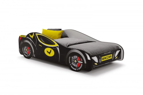 Детская кровать Batcar 140x70 с матрасом Black