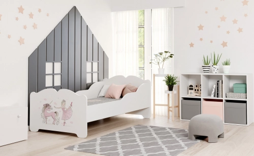 Child's bed ANNA with mattress 140x70 Girl with unicorn
