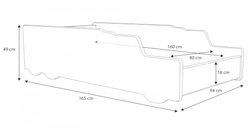 Bērnu gulta ar rāmi Car 160x80 Tipper truck