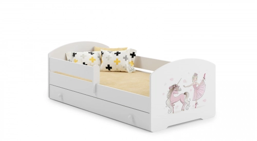 Детская кровать LUK с ящиком 140x70 Girl with unicorn