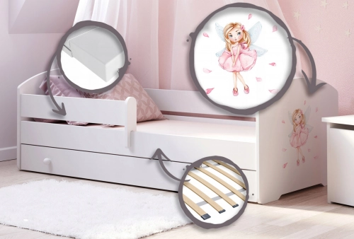 Детская кровать LUK с ящиком 160x80 Girl with wings