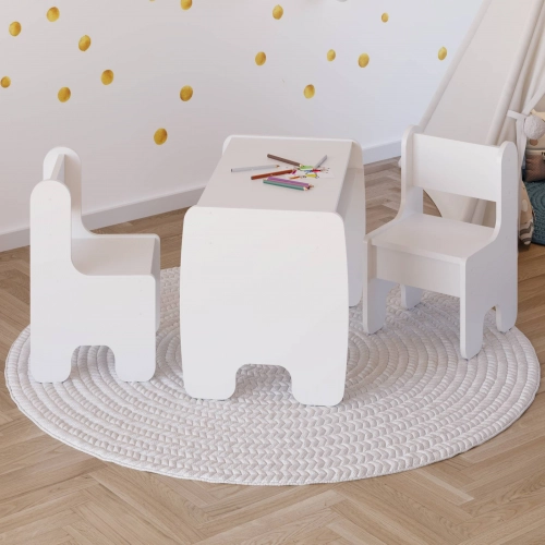 Bērnu galda un krēslu komplekts white