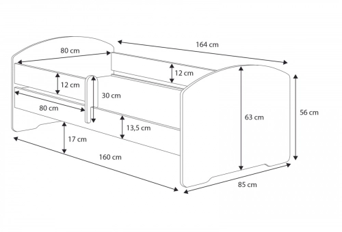 Двухместная кровать LUK 160x80 Cat
