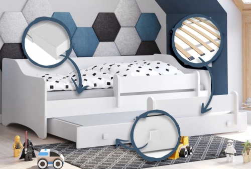 Двуспальная кровать ERYK II 160x80 - белые ручки
