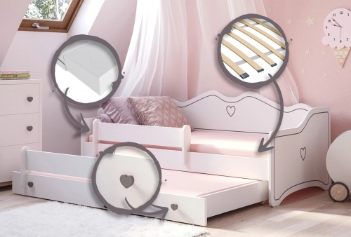 Детская двойная кровать Emma II 160x80 grey