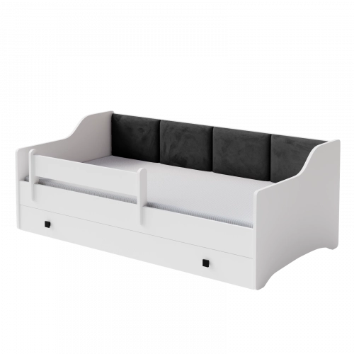 Кровать для детей Erik 160x80 белая black panel