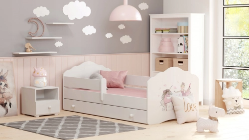 Детская кровать FALA  с ящиком 140x70 Girl with unicorn
