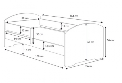 Детская кровать LUK с ящиком 160x80 Shark