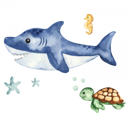 Детская кровать LUK 140x70 с бортиком Shark