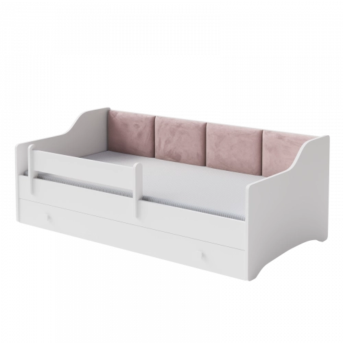 Кровать для детей Erik 160x80 белая panel pink