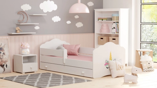 Bērnu gulta FALA ar atvilktni  140x70 Unicorn horn