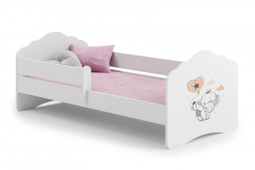 Bērnu gulta FALA ar drošības barjeru 160x80 Elephant