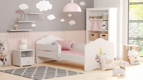 Bērnu gulta FALA ar drošības barjeru 160x80 Unicorn horn