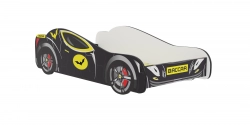 Детская кровать Car II Batman Black с матрасом 150 см x 74 см x 44 см, автомобиль Бэтмен