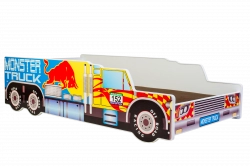 Детская кровать в форме грузовика RIKO 160x80 с матрасом – Monster Truck