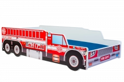 Детская кровать с матрасом Car 160x80 Пожарная машина