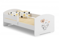 Детская кровать Luk с матрасом и защитным бортиком 164 см x 85 см x 63 см Baby elephant