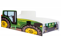 Детская кровать-машина RIKO 140x70 с матрасом, Зеленая