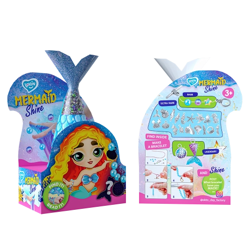 Antistresa rotaļlieta Gļotas - slaims Mermaid Shine Blue un Charms pārsteigums