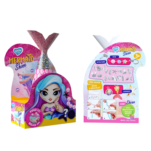Antistresa rotaļlieta Gļotas - slaims Mermaid Shine Pink un Charms pārsteigums