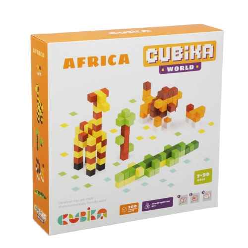 Koka mozaīkas 3D koka konstruktors Cubika World "Āfrika"