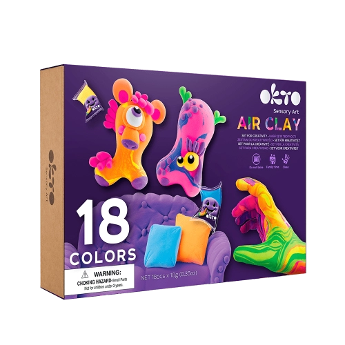 Radošais komplekts Air clay Modelēšanas masas - komplekts 18 krāsas