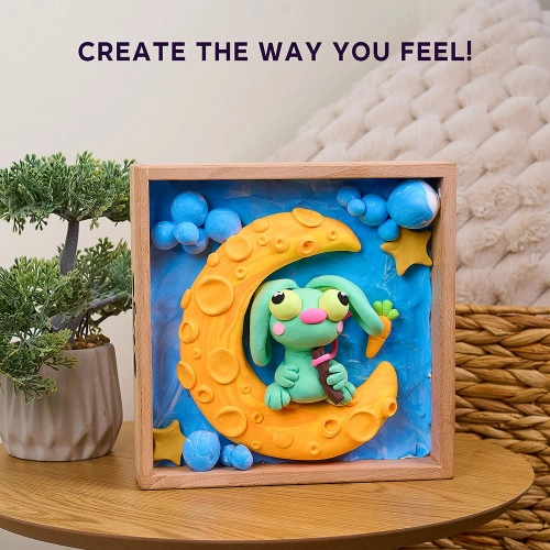 Radošais komplekts Air clay Modelēšanas masas komplekts Little Worlds Bunny Moon