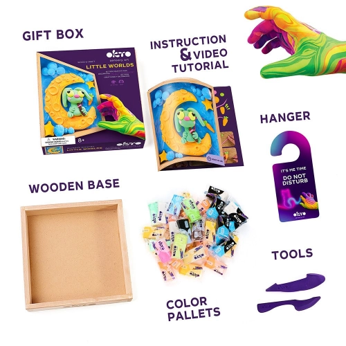 Radošais komplekts Air clay Modelēšanas masas komplekts Little Worlds Bunny Moon