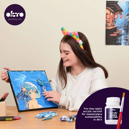 Radošais komplekts Modelēšanas masas - 3D glezna MANGA Ūdens (29*29 cm)